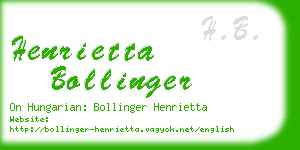 henrietta bollinger business card